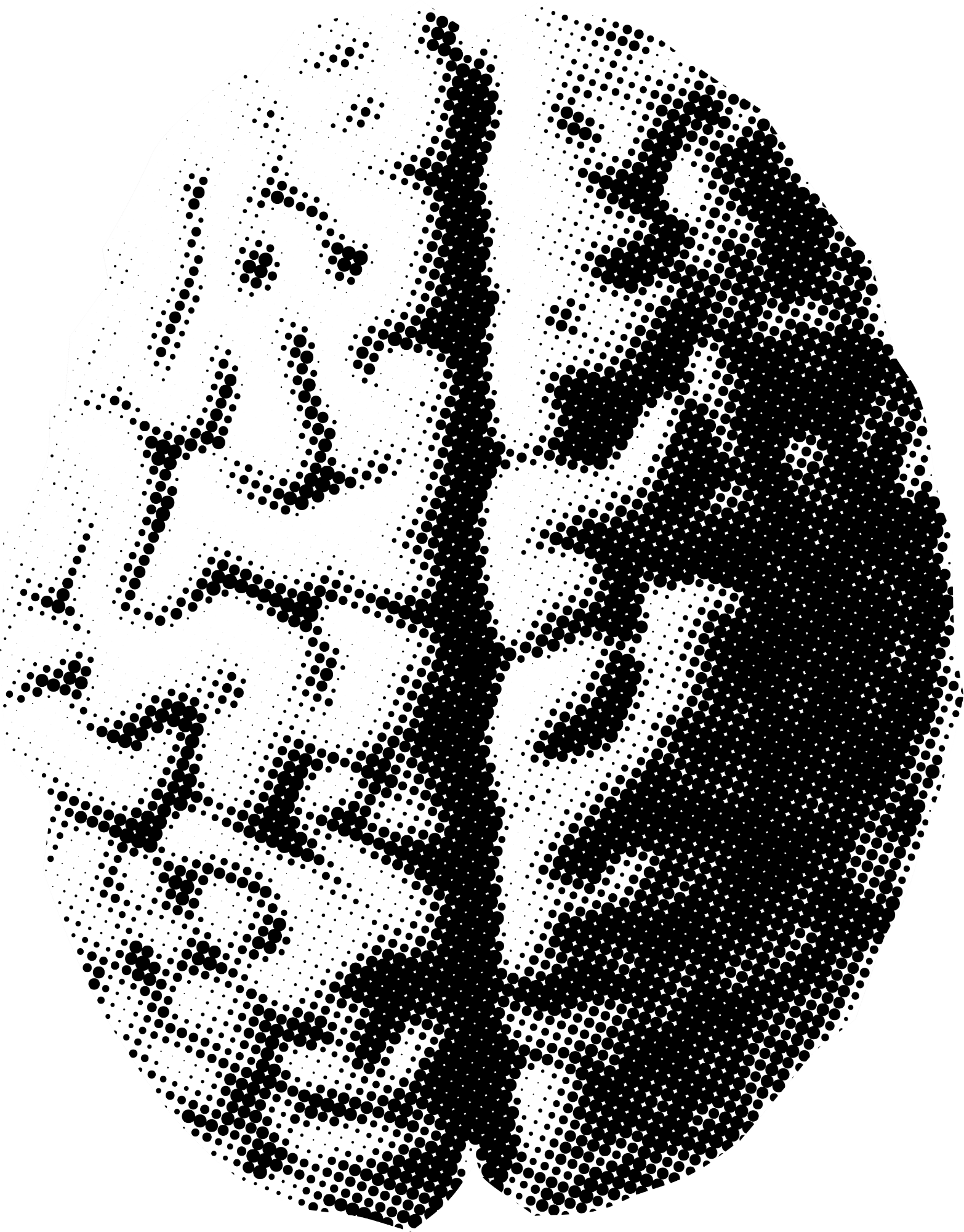Halftone illustration of a brain